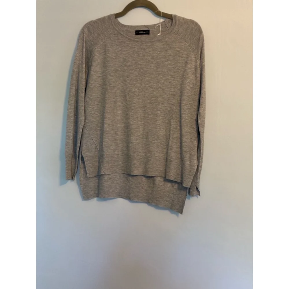 0166 Size Medium Zara Knit Light Grey Lightweight Sweater. VGUC - Picture 8 of 12